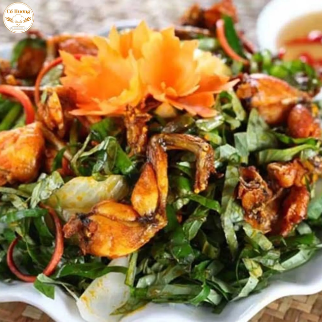 Ếch chi&ecirc;n nước mắm / l&aacute; lốt