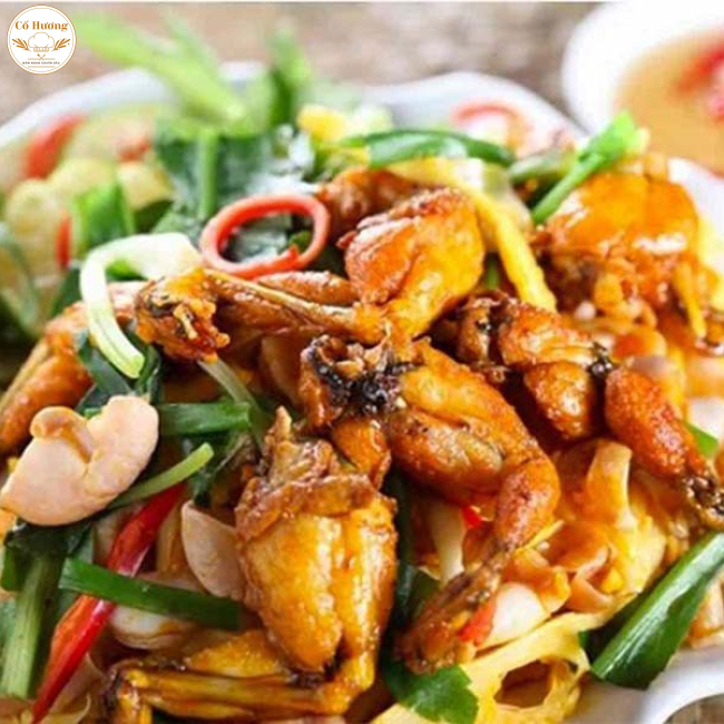 Ếch chi&ecirc;n nước mắm / l&aacute; lốt