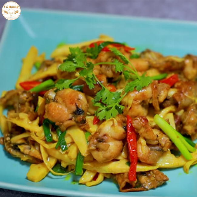 Ếch x&agrave;o măng cay